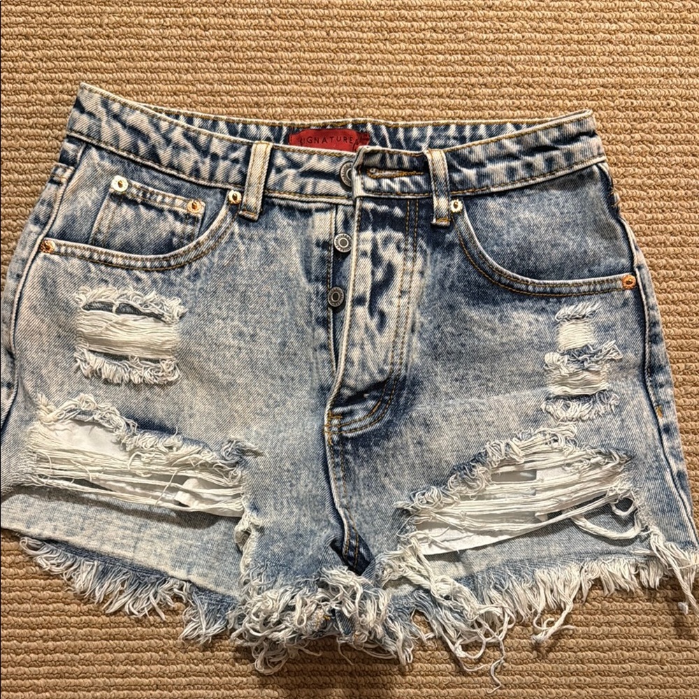 Distressed Denim Shorts